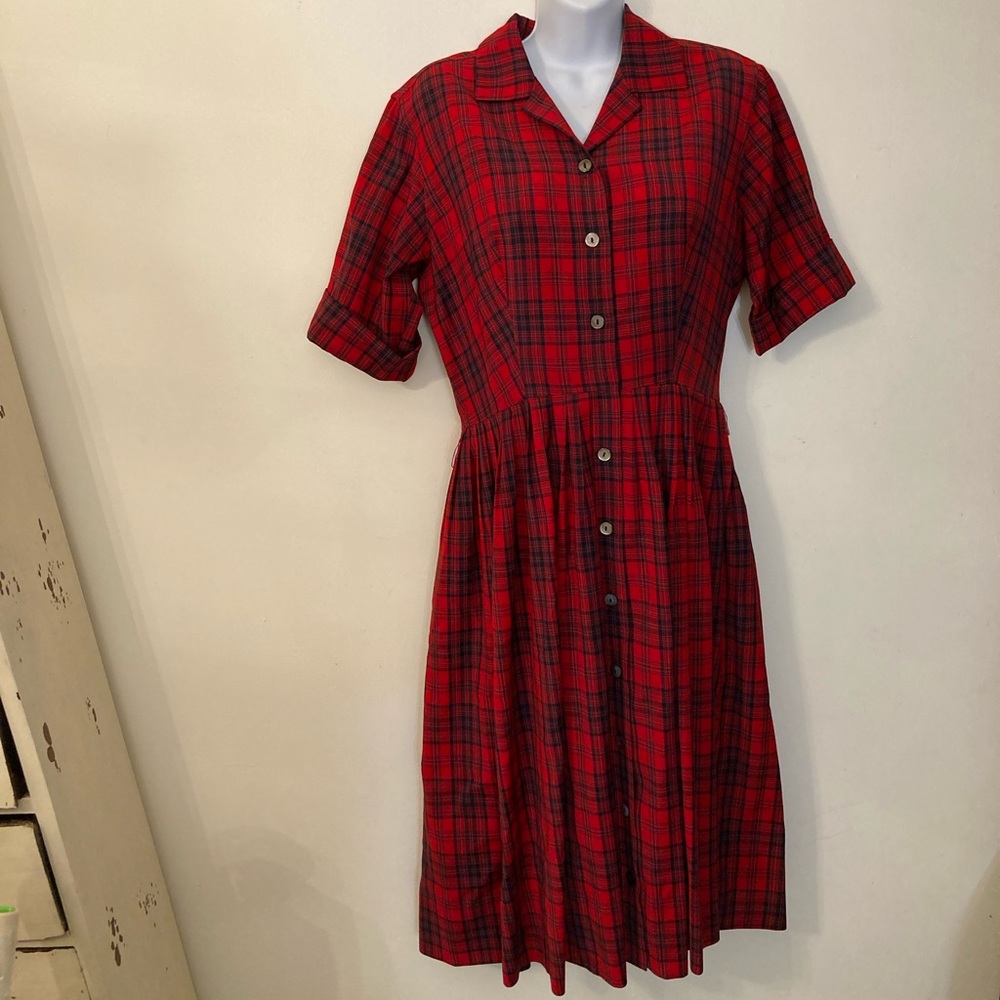 Pendleton woolen mills 1960’s Abercrombie & Fitch plaid 100% virgin wool dress